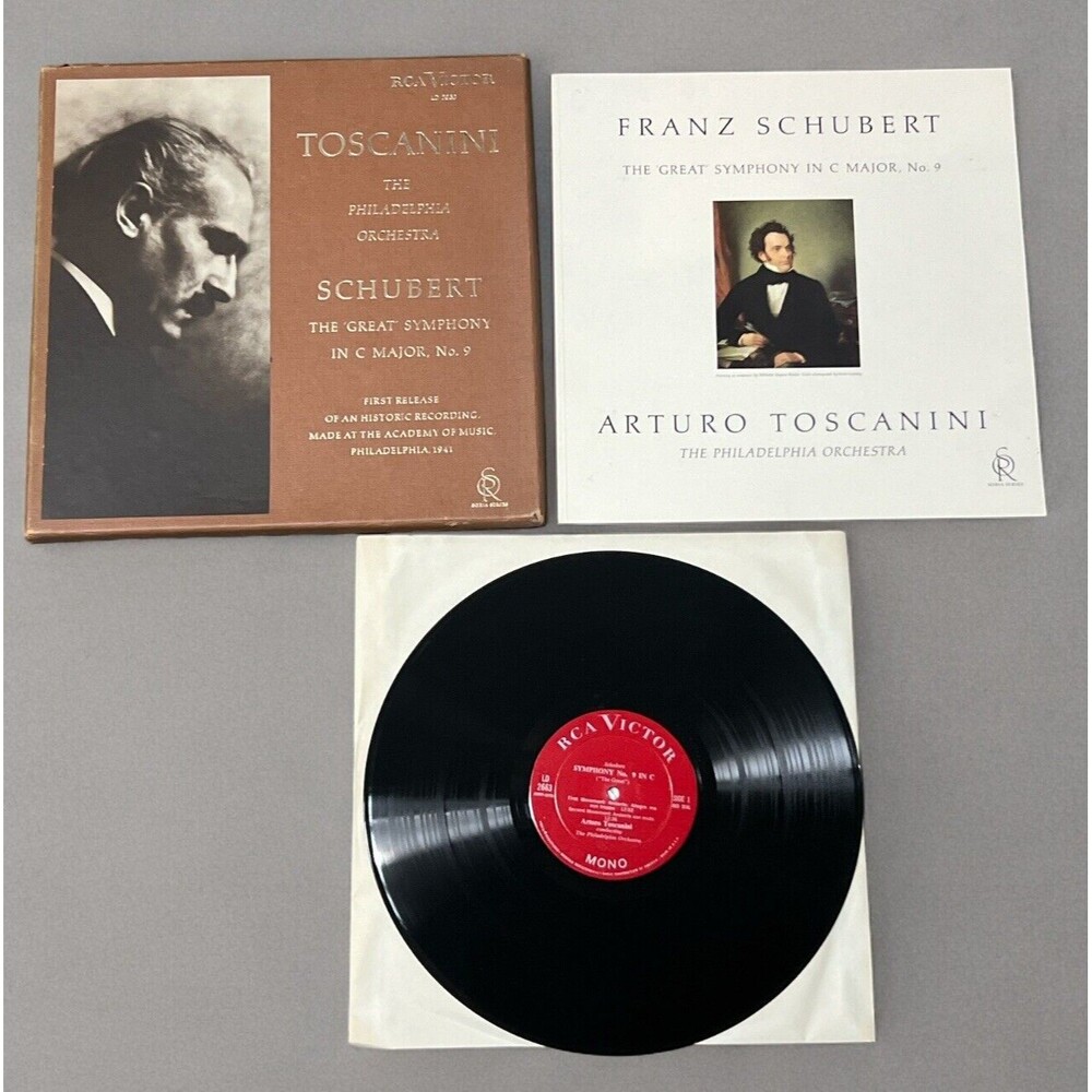 SCHUBERT Symphony #9 Great TOSCANINI, Phila. RCA SORIA  LP BOX
